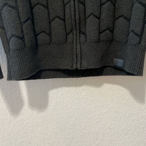 G-STAR RAW Men's Biker Zip Though Knit Green/Black Lambswool, Bomber , Size L - Picture 3 of 13